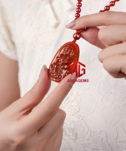 Alternative view of Mặt Dây Chuyền Phổ Hiền Bồ Tát Đá Mã Não Đỏ