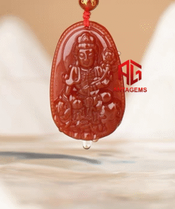 Mặt Dây Chuyền Phổ Hiền Bồ Tát Đá Mã Não Đỏ