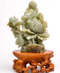 Tượng Hoa Mẫu Đơn Ngọc Bích Nephrite